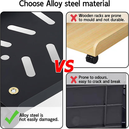 Metal Computer Tower Stand, PC Stand for Floor Mobile CPU Stand with 4 Rolling Caster Wheels Fits Most PC Under Desk,Ventilated CPU Holder PC Floor Cart for Office and Gamers(15.7 x 10inch)