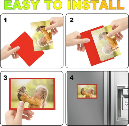 Red Magnetic Picture Frame 4X6 for Refrigerator 10 Pack,Photo Magnets Sleeves