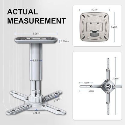 Jomard Universal Projector Ceiling Mount, Adjustable Height Extendable Arms, Wall Or Ceiling Projector Mount for Home and Office