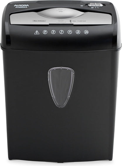 Aurora AU895XA 8-Sheet Professional Cross-Cut Paper and Credit Card Shredder