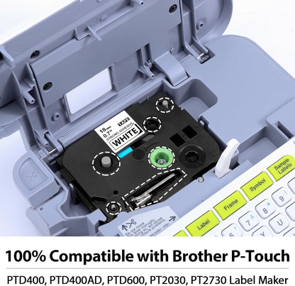 TZe-S241 18mm Extra Strength Adhesive Tape Replacement for Brother TZeS241 TZ Tape 18mm 0.7 Strong Adhesive Black on White 3/4" for Brother P Touch PTD400 PTD410 PTD400AD PTD600 PT1750, 3-Pack