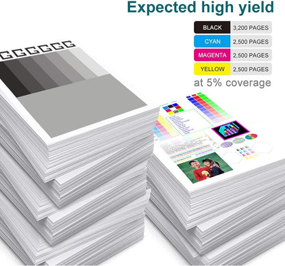 OFFICE-COLOR 202X Toner Cartridges Set Replacement for HP 202X Works with HP Color Laserjet Pro MFP M281fdw Toner, M281cdw M254dw M281fdn M254dn M254nw M281 M254 Printer (Black,Cyan,Magenta,Yellow )