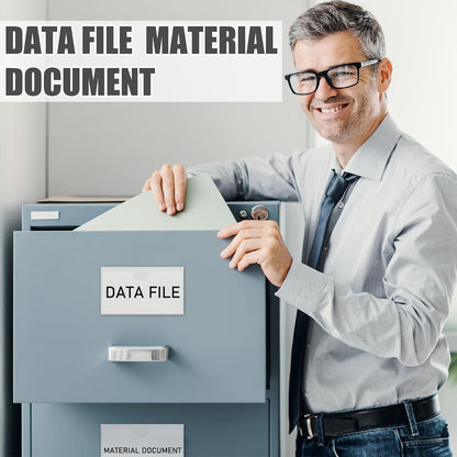 30 Pcs Magnetic Label Holders Pallet Rack 4 x 2.4 Inch Clear Business Card Holders with Magnet File Cabinet Labels Magnet for Metal Shelf Whiteboard Bins Office Gift(White)