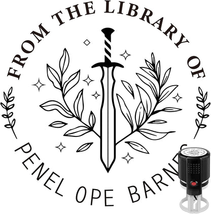 Custom Self-Inking Stamps | Personalized Book Stamp Gift for Book Lovers | 5 Ink Colors (Style14)