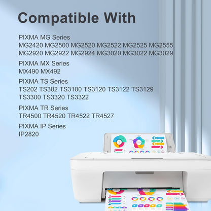 TEINO 245XL Ink Cartridge Replacement for Canon Ink 245 and 246 245XL 246XL Combo Pack for PIXMA MX490 MX492 MG2522 TR4520 MG2520 MG2922 TS3322 TS3122 Printer PG 245 and CL 246 (Black Tri-Color)