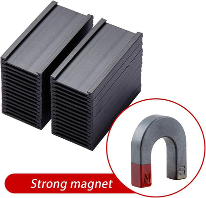 EEOYU Magnetic Label Holders with Magnets, Data Card Holders with Clear Plastic Protectors, Set of 30 (1 x 2 Inch)