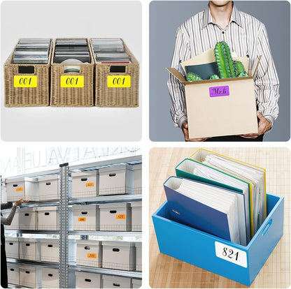 Rectangle Labels Sticker 3×5 Inch Vinyl Floor Stickers Color Coding Name Tags Roll Removable 200 PCS, Fluorescent Yellow