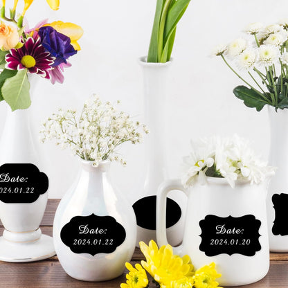 Starboling Chalkboard Labels,200 Pcs 3x2inch Irregular Labels Chalk Stickers with White Chalk Marker,Reusable Waterproof Blackboard Stickers,for Jars,Bottles,Storage Bins