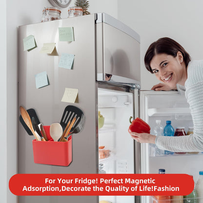 Magnetic Pen Holder,2 Pack Magnetic Dry Erase Marker Holder with Generous Compartments,Strong Magnet Storage Marker Pen Pencil Organizer for Refrigerator,Whiteboard,Locker Accessories