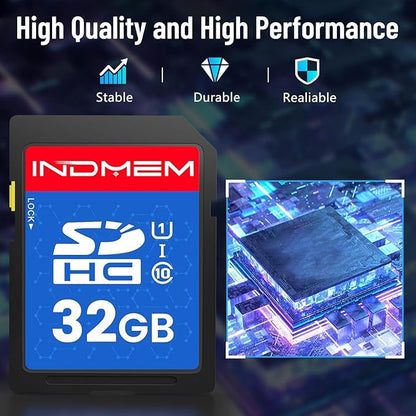 32GB SD Card (3 Pack), C10 SDHC UHS-I Memory Cards U1 Class 10 High-Speed Full 4K HD Video Compatible with Digital Point-and-Shoot Cameras, HD Camcorders, DSLR and PC