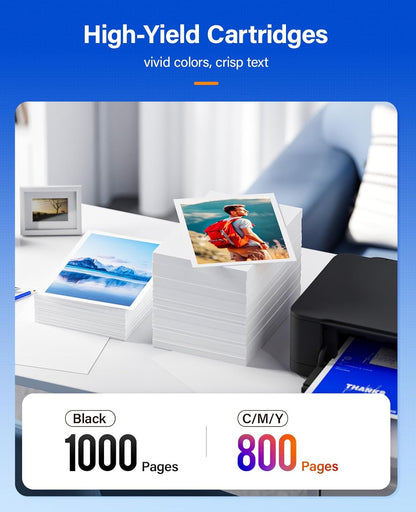 923 923e with chip Ink Cartridges 4-Pack High Yield Replacement for HP 923 923e 923XL Ink Compatible for HP OfficeJet Pro 8135e 8138e 8139e 8122e 8120 8123 8130 8133 Printers Black Cyan Magenta Yellow