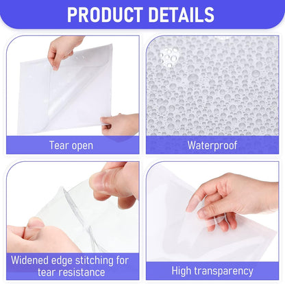Outus Self Adhesive Shop Ticket Holders Clear Plastic Sleeves Adhesive Pockets Work Order Job Ticket Holders for Home Office Posting Signs(8.5 x 11 Inch,60 Pcs)