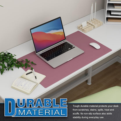 K KNODEL Small Office Leather Desk Mat, Mouse and Keyboard Pad, Computer and Laptop Mat, Desktop Protector and Cover, Writing Pad and Blotter (23.6"x13.8", Purple)