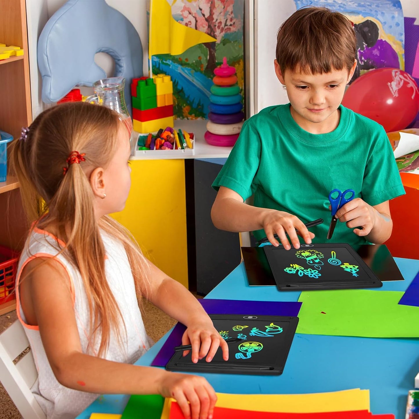 Zhehao 20 Pack LCD Writing Board for Kids, 8.5 Inches Doodle Reusable Screen Drawing Pad Erasable Painting Pads Educational Toy for 3-8 Years(Black)