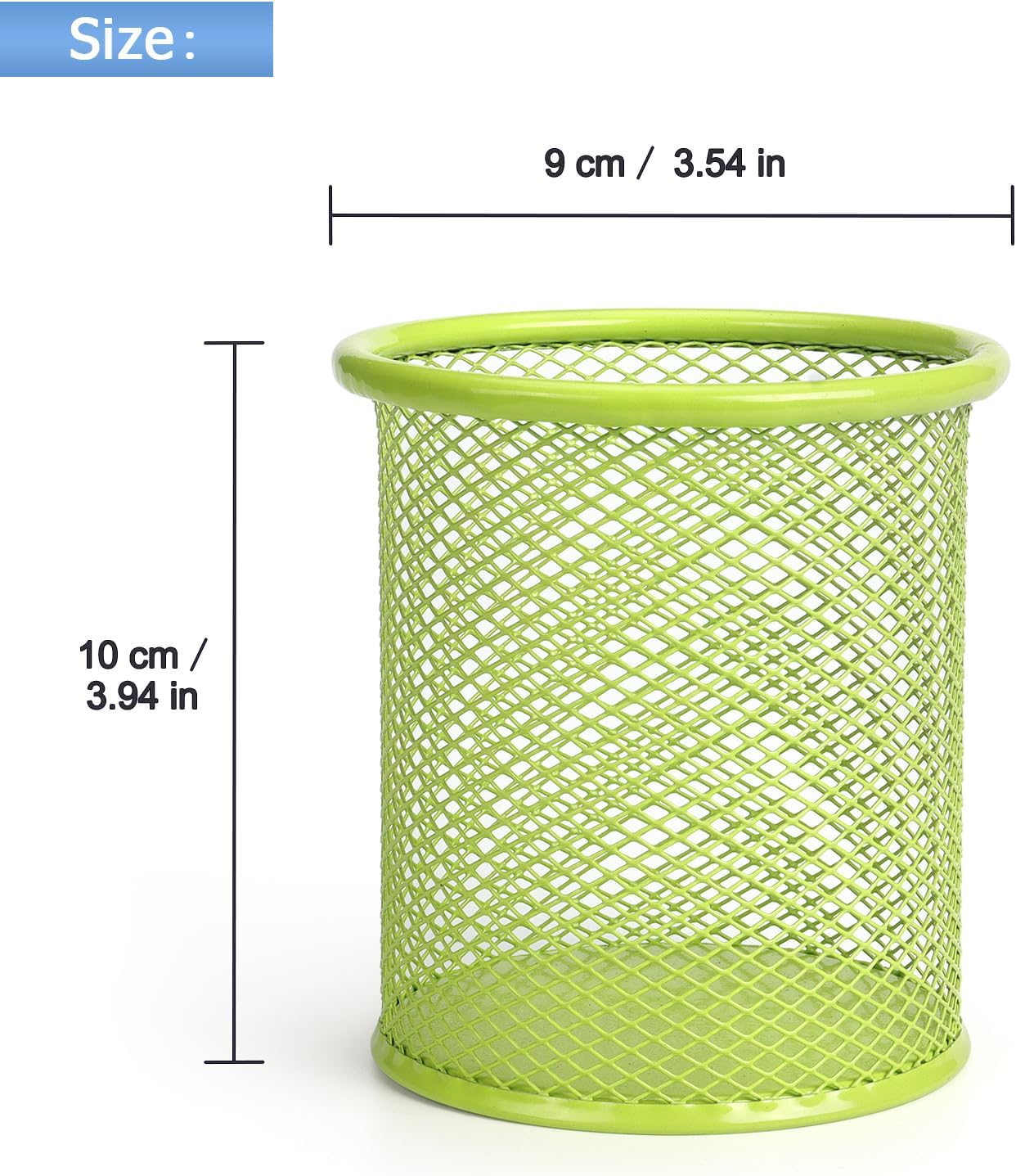 Tamaki Pen Holder Cup for Desk, Wire Mesh Pencil Cup Holder for Desk Office Pen Organizer (Green)