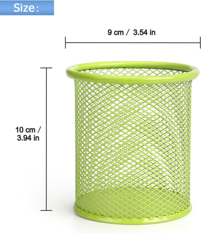 Tamaki Pen Holder Cup for Desk, Wire Mesh Pencil Cup Holder for Desk Office Pen Organizer (Green)