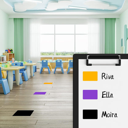 Rectangle Labels Sticker 3×5 Inch Vinyl Floor Stickers Color Coding Name Tags Roll Removable 200 PCS, Black