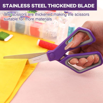 18Pack 8" Scissors All Purpose, Heavy Duty Scissors with Ultra Sharp Blades Comfort Grip Handles - For Office Home School Sewing Fabric Crafts, High/Middle School Student Teacher Scissor
