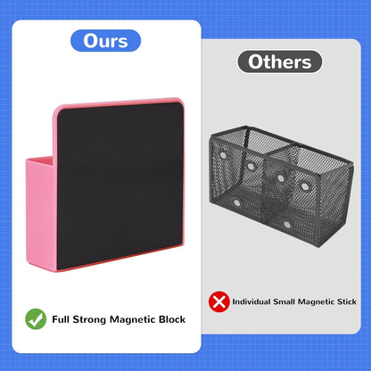 Magnetic Dry Erase Marker Holder, Magnetic Pen Marker Holder for Whiteboard, Fridge, Locker Accessories, School, Office, Home, Magnet Pen Cup,1 Pack, Pink