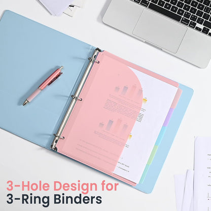 5 Tabs Dividers with Pockets for 3 Ring Binder, 5 Counts Binder Dividers Index for US Letter Size, Binder Dividers with Tabs for School Office Organization(XY026) (1)