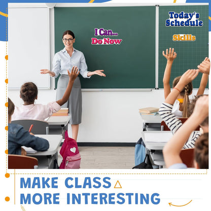 16 Pcs Classroom Schedule Magnets Reusable Today's Schedules Magnetic Course Labels with Dry Erase Blank Magnetic Labels for Bulletin Board Whiteboard Homeschooling (Daily Schedules)