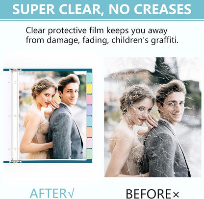 8 Set of 64 Pack Clear Binder Sheet Protectors for 3 Ring Binder Plastic Page Protector with 8 Tabs,Insertable Index Page Divider 8.5x11 Inch(Colorful)