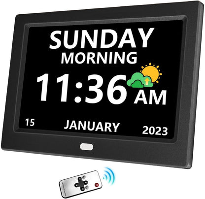11 Inch Digital Clock with Day and Date for Elderly Alzheimer's Clock Customizable Alarms 3 Display Modes Large Font Alarm Clock for Seniors Auto DST