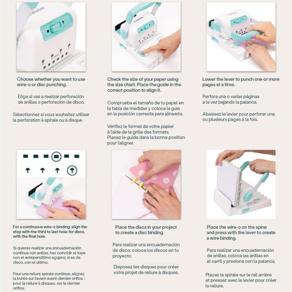 Craftelier - Spiral Binding Machine | Binder Machine for Book Binding | Compatible with 2:1 Spiral Coils and Classic Rings up to 1" | Compact Coil & Wire Book Binder Tool for Paper, Notebooks