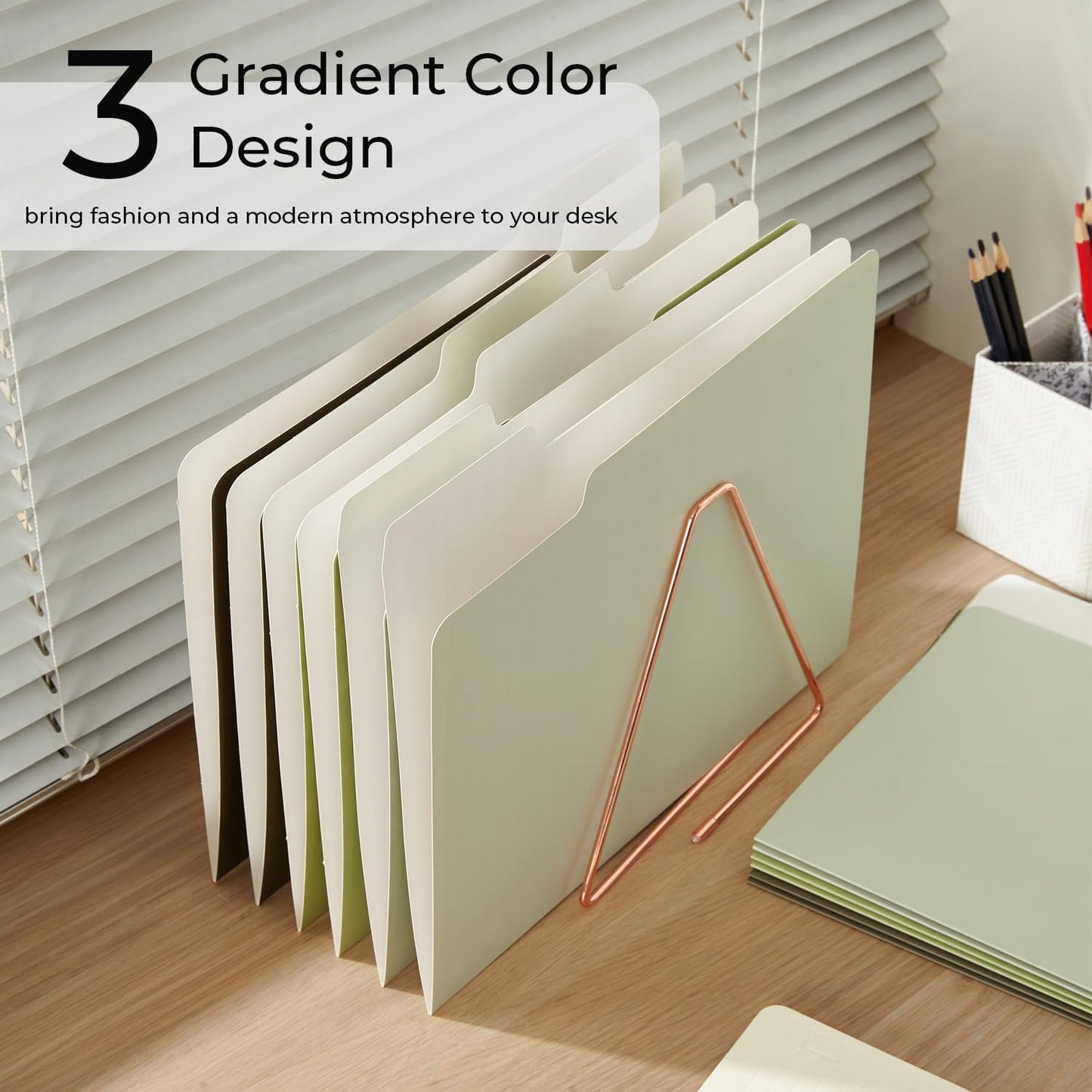 Y YOMA 12 Pack Colored File Folders Letter Size Gradient File Folder with 1/3-Cut Tab Cute Pretty Decorative Heavyweight Filing Folder File Organizers for Office School Home Desktop, Leaf Green