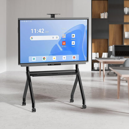 Shiarffe Smart Board Stand for 55"- 86'' Interactive Whiteboard, Mobile Stand with Locable Rolling Wheels for Smart Whiteboard, Black