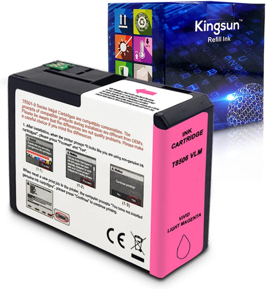 T850 Ink Cartridge T8506 T850600 Remanufactured Work for SureColor P800 (1-Pack, Vivid Light Magenta)
