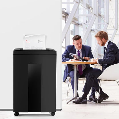 Wolverine 18-Sheet 60 Mins Running Time Cross Cut High Security Level P-4 Heavy Duty Paper/CD/Card Ultra Quiet Shredder for Home Office with 22-Litre Pullout Waste Bin SD9113(Black)
