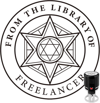 Custom Ink Stamp | Personalized Self Inking Stamp Gifts for Book Lovers, Readers, Teachers | 5 Ink Colors (Star-04)