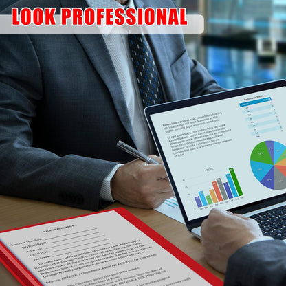 Teling 150 Pcs Plastic Report Covers with 3 Prong Clear Front Resume Folder Business Report Covers Bulk Presentation Folders Clear Front Report Folders for Documents, School, Office(Red)