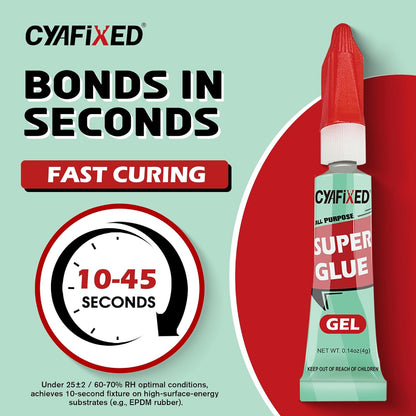 Super Glue Gel Clear for Wood Plastic Metal, Instant Superglue All Purpose Multipack Cyanoacrylate Adhesive Repair Ceramic Model Leather Rubber Glass Pottery, Strong Bonding Single Use Glue Minis