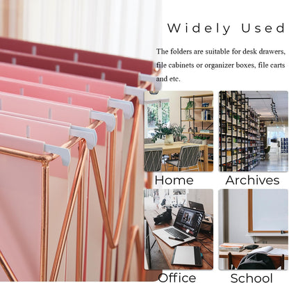 Y YOMA 6 Pack Gradient Hanging File Folders Letter Size Decorative Hanging Folder Pretty File Folder Organizer for Filing Cabinet Office Home with 1/5-Cut Adjustable Tabs, Cute Pink