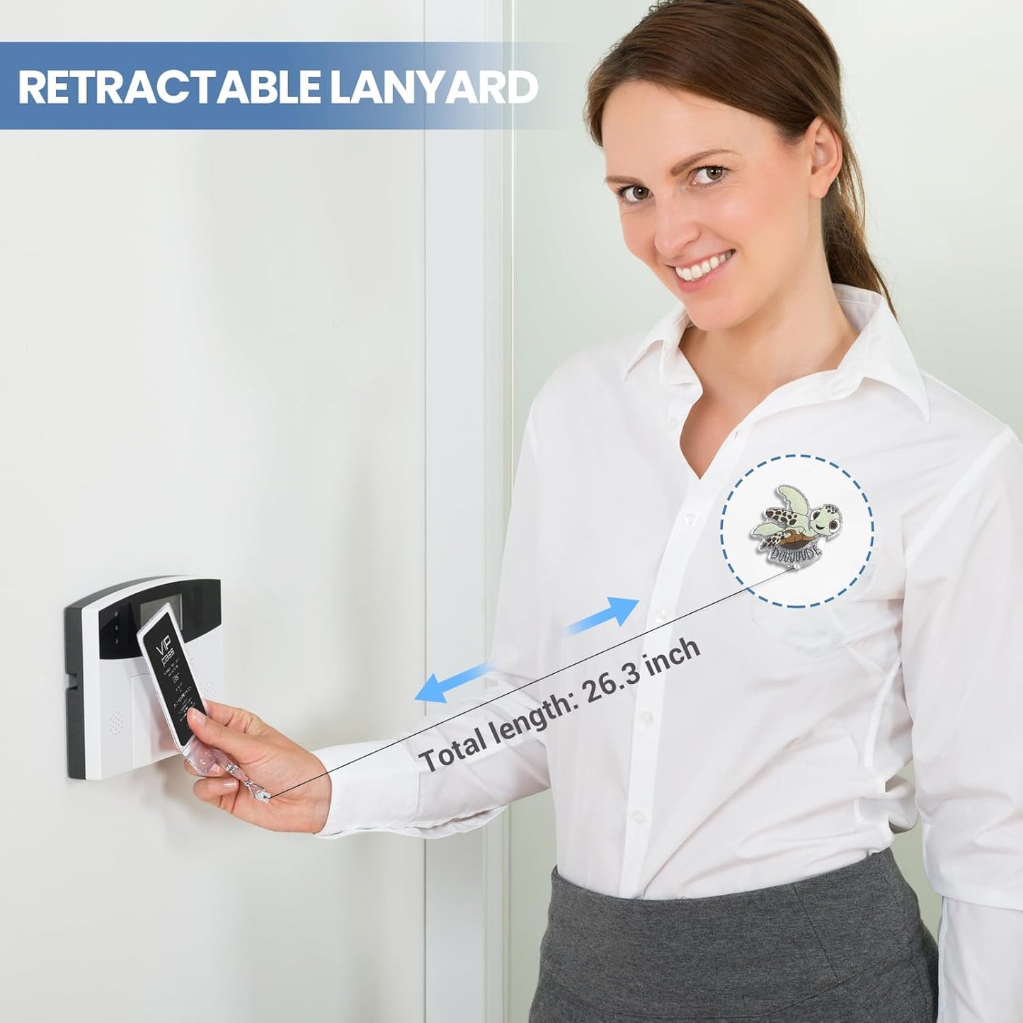 Nurse Badge Reel, Cute Turtle Badge Holders with Alligator Clip, Lanyards Retractable ID Card Holder, Funny Animals Name Tag Clips, Pediatric Nursing Accessories for Work Office Doctor Student Teacher