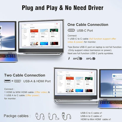 KEFEYA Laptop Screen Extender Portable Monitor, 14" FHD IPS 1200P Travel Dual Second Monitor for Laptop