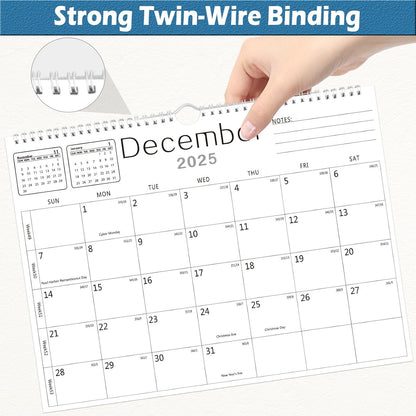 Calendar 2025-2026, Wall Calendar 2025-2026 from July 2025 to December 2026, 14.7"x11.5" 18 Months Wall Hanging Calendar with Thick Paper for Office Home School(White,14.7x11.5 inch)