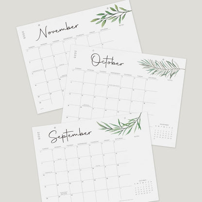 Cabbrix Desk Calendar 2025-2026 with Desktop Mat, 15" x 12" Desk Calendar July 2025 to June 2026, Academic Monthly Calendar for Home Office School Planning, Greenery