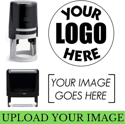 Custom Logo Stamp - Personalized Business Image Stamper 7/8" x 2-3/8" (Black)