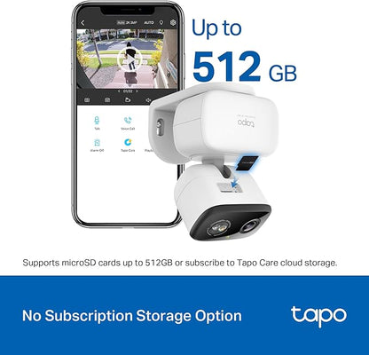 Tapo 2K 3MP Pan/Tilt Indoor/Outdoor Security Camera - Free Person/Baby Cry Detect & Track, 360° View, Color Night Vision, SD/Cloud Storage, Works w/Alexa & Google Assistant, HybridCam 360 (2-Pack)
