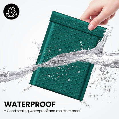 Fuxury Bubble Mailers 4x8" 200 Pack Self Seal Bubble Envelopes Padded Mailers Usable Size 4x7" Forest Green Padded Envelopes for Small Business Envelope Mailers