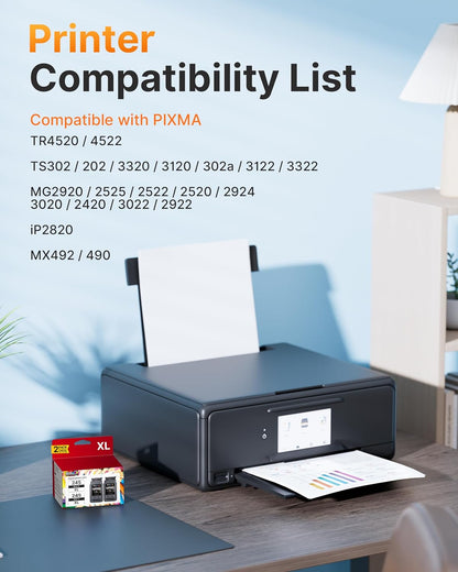 E-Z Ink 245XL Ink Cartridge Replacement for Canon 245XL Black Ink 245 XL PG-245XL PG245XL Works with Pixma MX490 MG2522 TR4520 MG2525 TS3122 TS3322 TS202 MG2520 MG2922 MG3022 (2 Black)