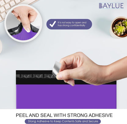 Purple Large Poly Mailers 14.5x19 Inch | Strong Adhesive Self-Seal Mailer Bag | Tear, Tamper, Water Resistant Shipping Envelopes | Thick Strong polymailer Bags | Clothing Shipping Bags | 500 Pcs Bulk