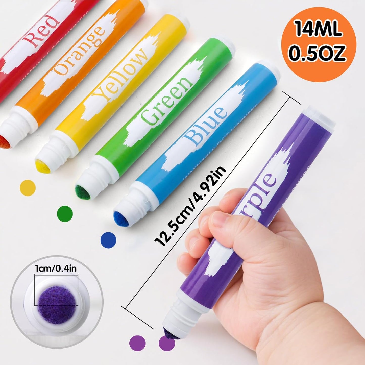 HNSHAG 120pcs Art Bingo Daubers, 15 Colors Washable Dot Markers, Bulk Preschool Art Supplies Paint Craft Kit for Kids, Ideal for Toddler Art and Crafts Painting Supplies Drawing Coloring
