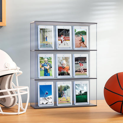 200ct Magnetic Card Holder for Trading Cards, 35 PT One Touch Card Sleeves, Hard Plastic Card Protectors Top Loaders Display Case for Baseball, Football, Sports, Game, TCG, MTG, YUGIOH