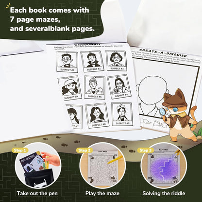 JoyCat 24 Pcs Invisible Ink Pens with UV Light for Kids with Notebooks,Spy Pen Magic Markers for Secret Message,Class Prizes for Students Bulk,Birthday Gift for Boys Girls