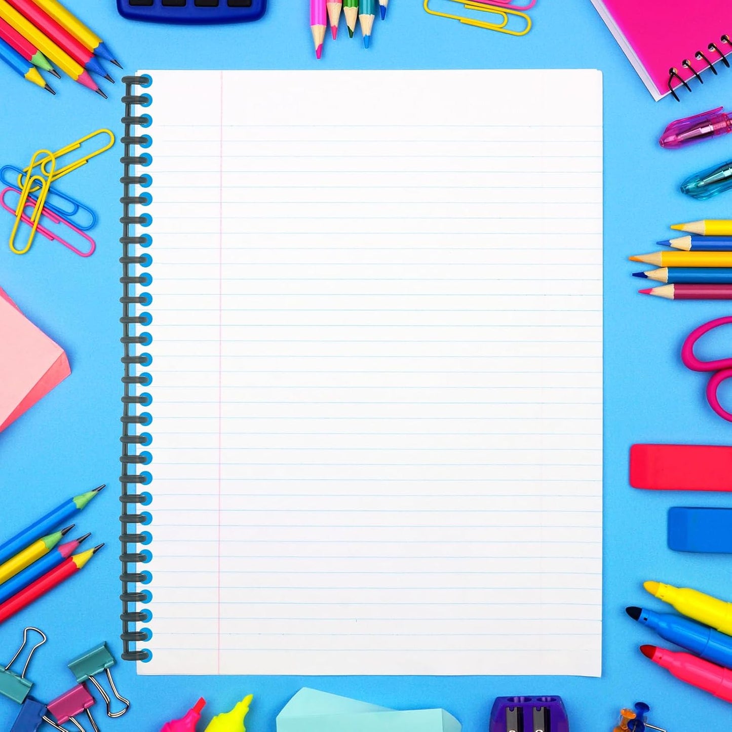 PATIKIL 8.5mm(0.3") Spiral Binder Ring,10 Pcs 30 Rings 25 Sheet Capacity Comb Binding Spines for Binding Paper Sheets Notebook Calendar Picture Album, Sky Blue