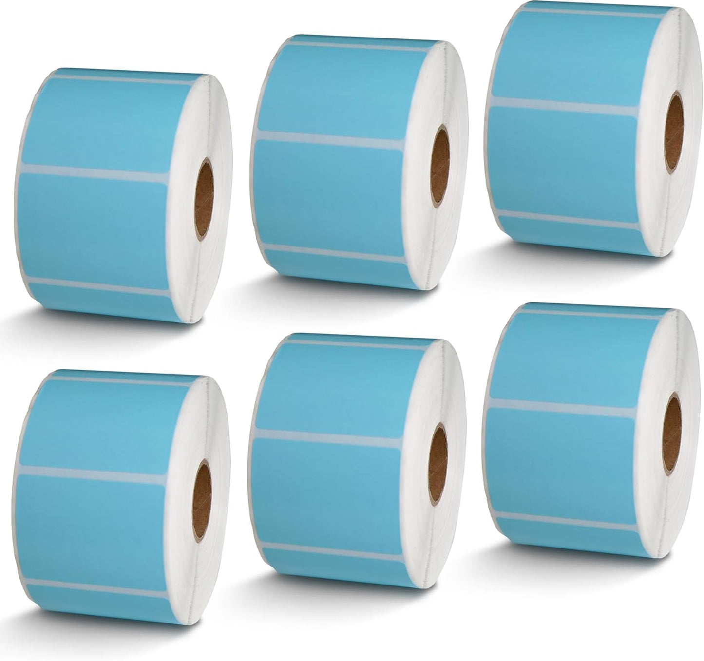 BETCKEY - 2" x 1.5" UPC Barcode & Address Labels Compatible with Zebra & Rollo Label Printer,Premium Adhesive & Perforated[Light Blue, 6 Rolls, 6000 Labels]
